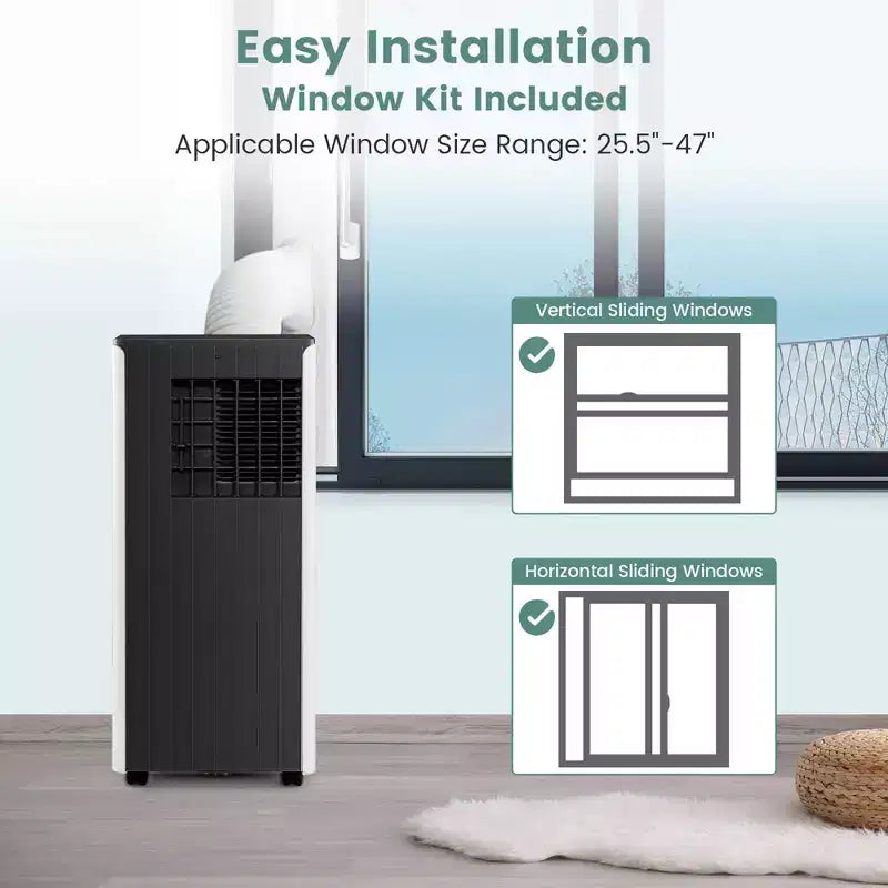 Costway 8000 BTU ASHRAE Portable Air Conditioner 3-in-1 AC Unit w/ Cool Dehum Fan Sleep Mode