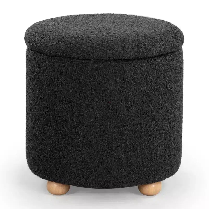 Becka Round Boucle Storage Ottoman - SFV6100 - Safavieh Couture