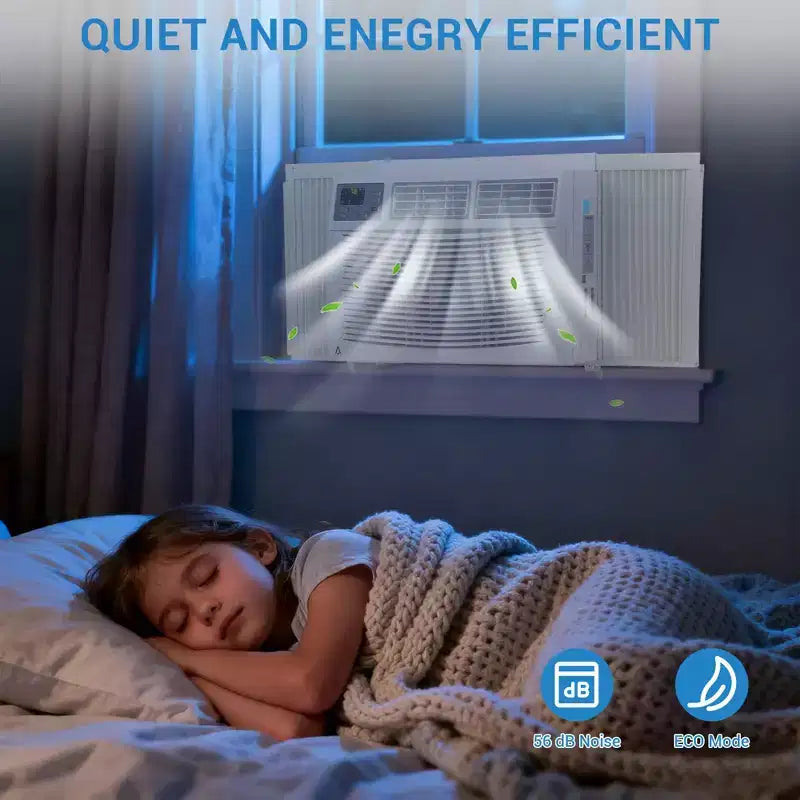 Garvee 12000 BTU Window Air Conditioner with Remote, Cools 350 Sq Ft, 3 Speeds Quiet LED Display for Bedroom, Office