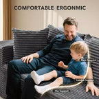 Sofá seccional reversible DobleePy 106, sofá nube en forma de L con chaise longue de gran tamaño, sofá de espuma viscoelástica de 3 asientos, montaje sin herramientas, orientación derecha