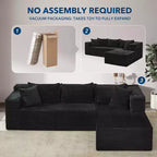 Sofá seccional reversible DobleePy 106, sofá nube en forma de L con chaise longue de gran tamaño, sofá de espuma viscoelástica de 3 asientos, montaje sin herramientas, orientación derecha