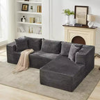 Sofá seccional reversible DobleePy 106, sofá nube en forma de L con chaise longue de gran tamaño, sofá de espuma viscoelástica de 3 asientos, montaje sin herramientas, orientación derecha