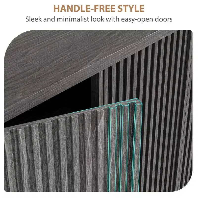 Zapatero de Madera de 117 cm con Puerta Estriada - Almacenamiento Ajustable con Capacidad para 30-35 Pares para Entrada y Sala de Estar