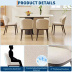 Juego de 2 sillas de comedor tapizadas modernas, respaldo ergonómico, patas de madera resistentes, capacidad de 265 lb, asientos cómodos para cocina o restaurante, lino