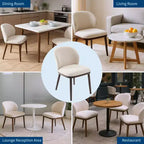 Juego de 2 sillas de comedor tapizadas modernas, respaldo ergonómico, patas de madera resistentes, capacidad de 265 lb, asientos cómodos para cocina o restaurante, lino