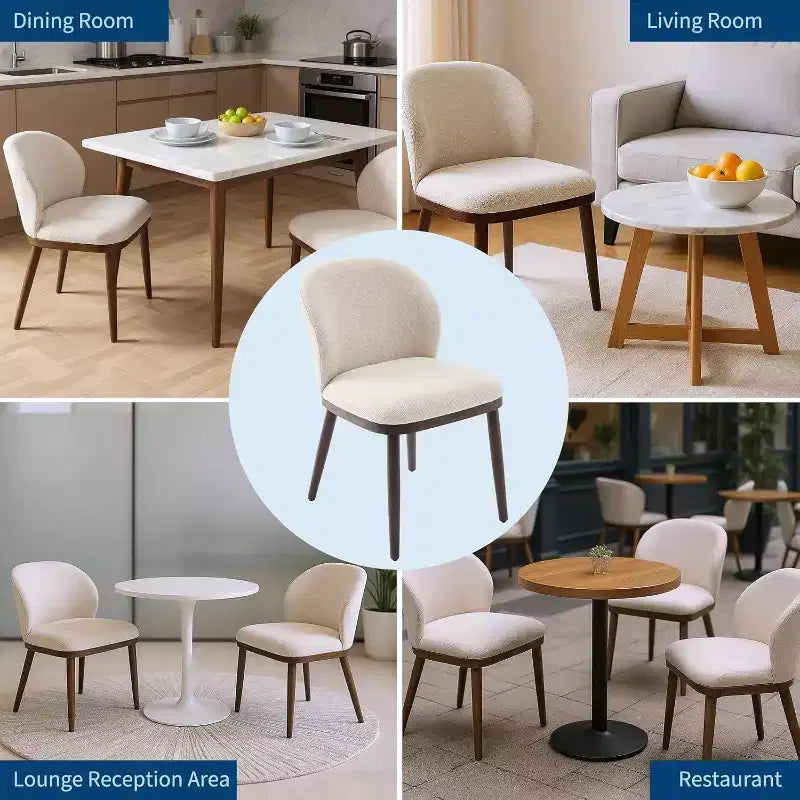 Juego de 2 sillas de comedor tapizadas modernas, respaldo ergonómico, patas de madera resistentes, capacidad de 265 lb, asientos cómodos para cocina o restaurante, lino