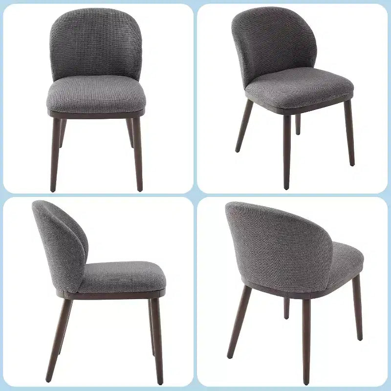 Juego de 2 sillas de comedor tapizadas modernas, respaldo ergonómico, patas de madera resistentes, capacidad de 265 lb, asientos cómodos para cocina o restaurante, lino