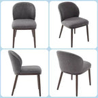 Juego de 2 sillas de comedor tapizadas modernas, respaldo ergonómico, patas de madera resistentes, capacidad de 265 lb, asientos cómodos para cocina o restaurante, lino
