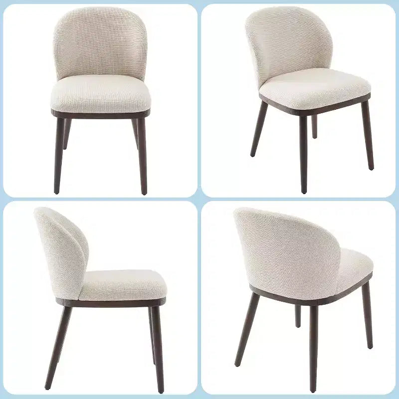 Juego de 2 sillas de comedor tapizadas modernas, respaldo ergonómico, patas de madera resistentes, capacidad de 265 lb, asientos cómodos para cocina o restaurante, lino