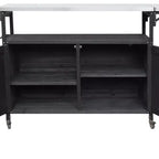 Isla de cocina exterior plegable GDFStudio Mavis con ruedas bloqueables