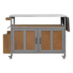 Isla de cocina exterior plegable GDFStudio Mavis con ruedas bloqueables