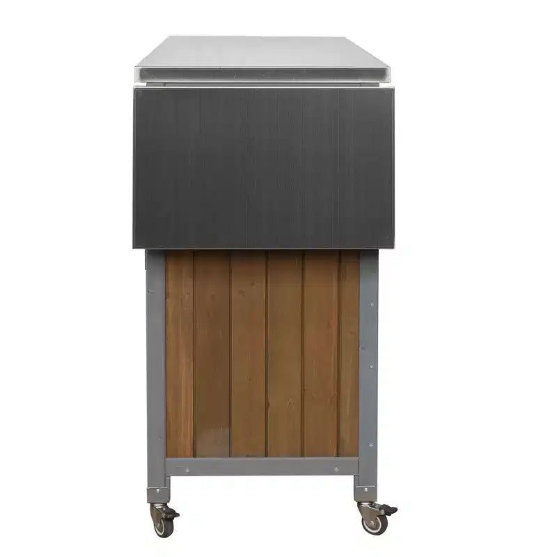 Isla de cocina exterior plegable GDFStudio Mavis con ruedas bloqueables