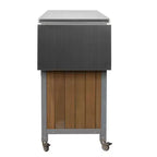 Isla de cocina exterior plegable GDFStudio Mavis con ruedas bloqueables