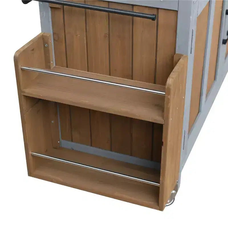 Isla de cocina exterior plegable GDFStudio Mavis con ruedas bloqueables