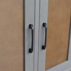 Isla de cocina exterior plegable GDFStudio Mavis con ruedas bloqueables