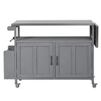 Isla de cocina exterior plegable GDFStudio Mavis con ruedas bloqueables