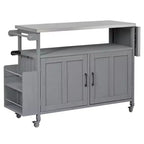 Isla de cocina exterior plegable GDFStudio Mavis con ruedas bloqueables