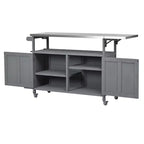 Isla de cocina exterior plegable GDFStudio Mavis con ruedas bloqueables