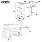 Isla de cocina exterior plegable GDFStudio Mavis con ruedas bloqueables
