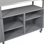 Isla de cocina exterior plegable GDFStudio Mavis con ruedas bloqueables