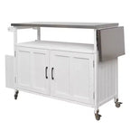 Isla de cocina exterior plegable GDFStudio Mavis con ruedas bloqueables