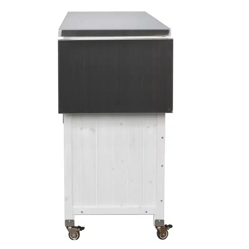 Isla de cocina exterior plegable GDFStudio Mavis con ruedas bloqueables