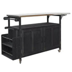 Isla de cocina exterior plegable GDFStudio Mavis con ruedas bloqueables