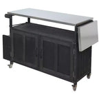 Isla de cocina exterior plegable GDFStudio Mavis con ruedas bloqueables