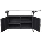 Isla de cocina exterior plegable GDFStudio Mavis con ruedas bloqueables