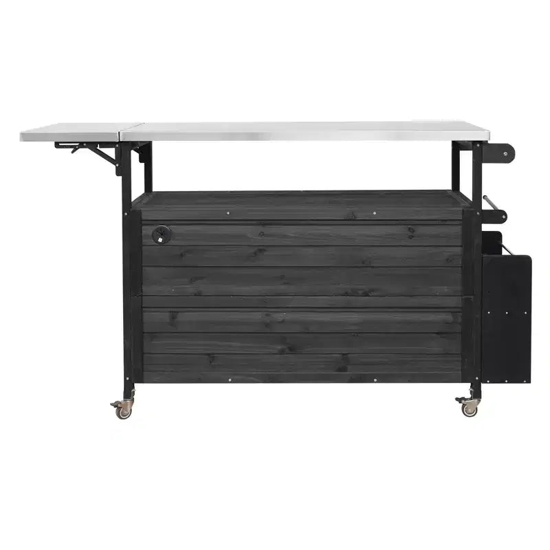 Isla de cocina exterior plegable GDFStudio Mavis con ruedas bloqueables