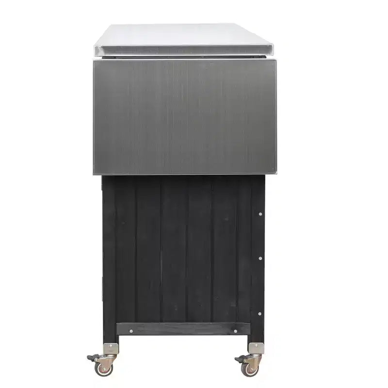 Isla de cocina exterior plegable GDFStudio Mavis con ruedas bloqueables