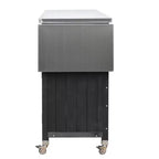 Isla de cocina exterior plegable GDFStudio Mavis con ruedas bloqueables