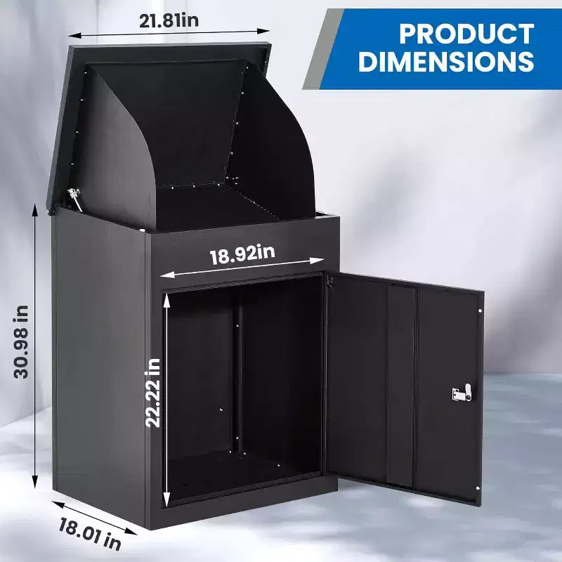 Buzón Exterior Extragrande con Cerradura para Paquetes, Acero Galvanizado, Impermeable y Antirrobo para Porche, Patio, Jardín o Acera