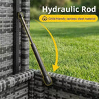 Arcón de Mimbre para Exteriores de 125 Galones, Almacenamiento para Patio Impermeable para Todo Clima con Acabado de Ratán PE y Marco de Acero, para Cojines, Herramientas de Jardinería