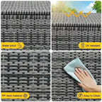 Arcón de Mimbre para Exteriores de 125 Galones, Almacenamiento para Patio Impermeable para Todo Clima con Acabado de Ratán PE y Marco de Acero, para Cojines, Herramientas de Jardinería