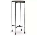 Signature Design by Ashley Newgoren Accent Table, Black Metal Frame with Clear Glass Top
