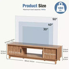 Mueble para TV moderno de mediados de siglo JIONJOY - Centro de entretenimiento de madera con almacenamiento y gestión de cables para televisores de hasta 75 pulgadas