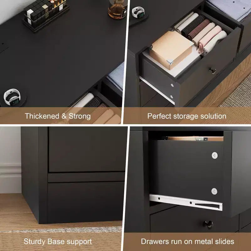 Cómoda de 12 cajones para dormitorio, mueble de almacenamiento grande, soporte de TV, cómoda de madera, para sala de estar, pasillo