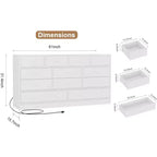 Cómoda de 12 cajones para dormitorio, mueble de almacenamiento grande, soporte de TV, cómoda de madera, para sala de estar, pasillo