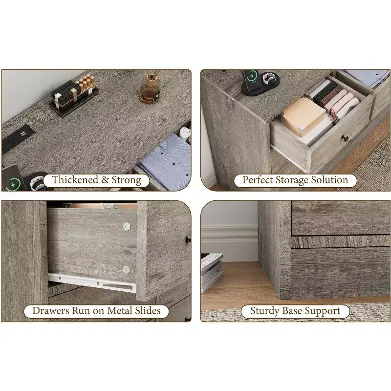 Cómoda de 12 cajones para dormitorio, mueble de almacenamiento grande, soporte de TV, cómoda de madera, para sala de estar, pasillo
