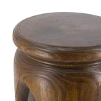 Mesa auxiliar redonda GDFStudio Arashi de madera de paulownia tallada