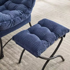 Sillón reclinable ergonómico con otomana para sala de estar y espacios pequeños - Estructura de acero y bolsillo lateral sofá reclinable