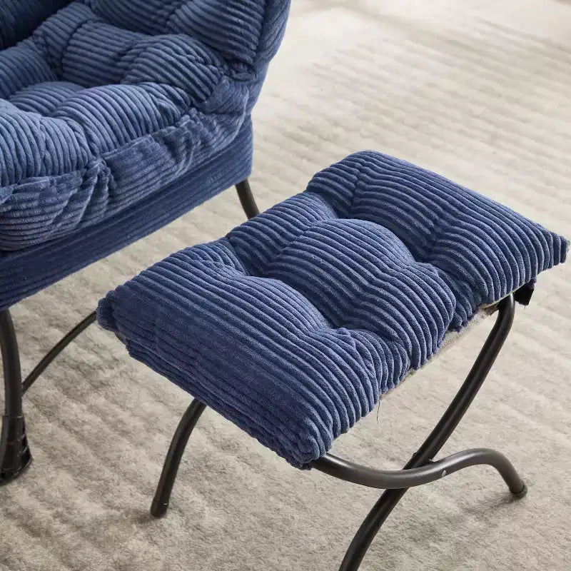 Sillón reclinable ergonómico con otomana para sala de estar y espacios pequeños - Estructura de acero y bolsillo lateral sofá reclinable