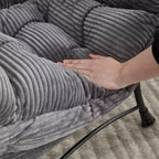 Sillón reclinable ergonómico con otomana para sala de estar y espacios pequeños - Estructura de acero y bolsillo lateral sofá reclinable