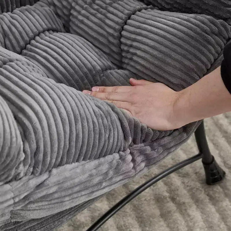 Sillón reclinable ergonómico con otomana para sala de estar y espacios pequeños - Estructura de acero y bolsillo lateral sofá reclinable