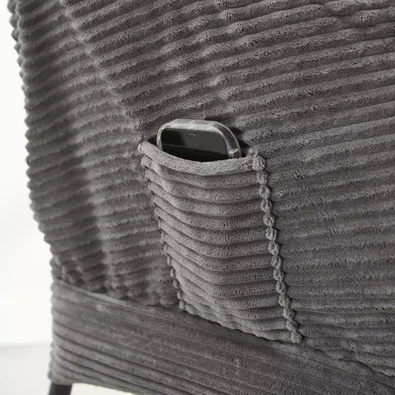 Sillón reclinable ergonómico con otomana para sala de estar y espacios pequeños - Estructura de acero y bolsillo lateral sofá reclinable