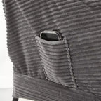 Sillón reclinable ergonómico con otomana para sala de estar y espacios pequeños - Estructura de acero y bolsillo lateral sofá reclinable