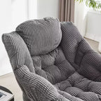 Sillón reclinable ergonómico con otomana para sala de estar y espacios pequeños - Estructura de acero y bolsillo lateral sofá reclinable
