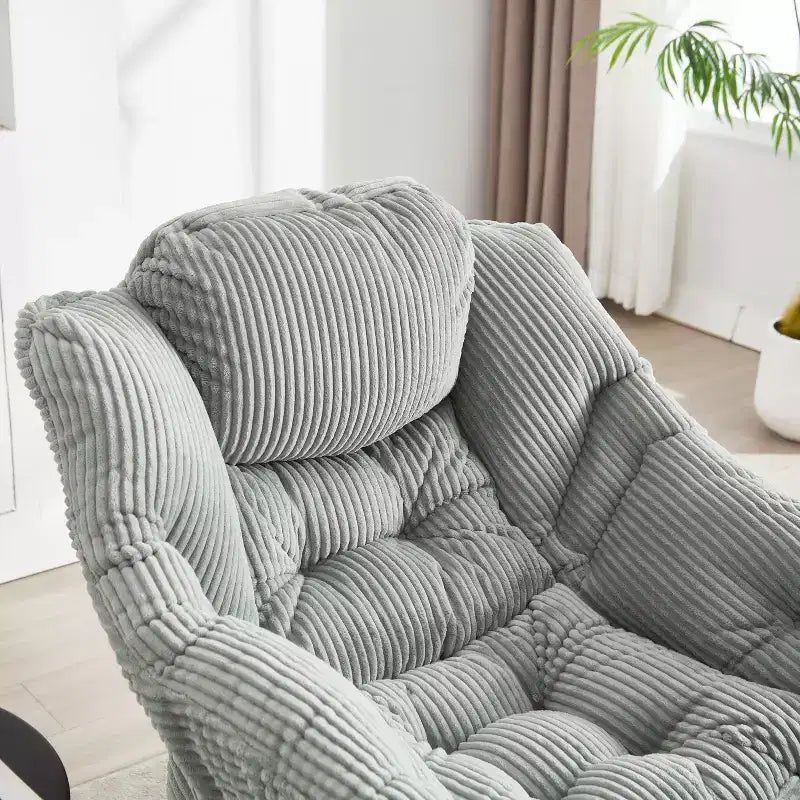Sillón reclinable ergonómico con otomana para sala de estar y espacios pequeños - Estructura de acero y bolsillo lateral sofá reclinable