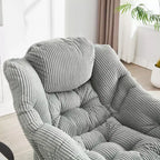 Sillón reclinable ergonómico con otomana para sala de estar y espacios pequeños - Estructura de acero y bolsillo lateral sofá reclinable